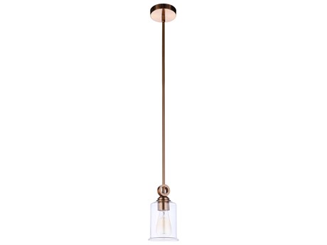 Craftmade Romero 1-Light Satin Brass Glass Cylinder Mini Pendant