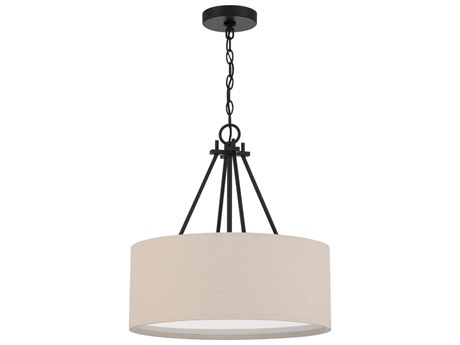 Craftmade Duke 3-Light Flat Black Drum Pendant