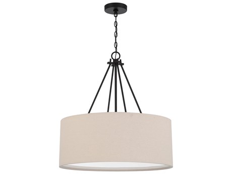 Craftmade Duke 3-Light Flat Black Drum Pendant
