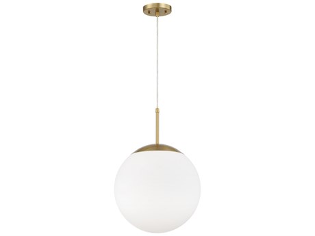 Craftmade Gaze 1-Light Satin Brass White Glass Globe Pendant