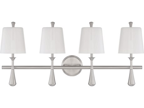 Craftmade Palmer 4-Light Brushed Polished Nickel Glass Vanity Light