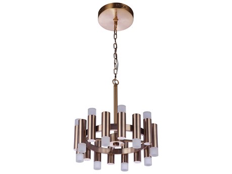 Craftmade Simple Lux 16-Light6-Light Satin Brass LED Cylinder Chandelier