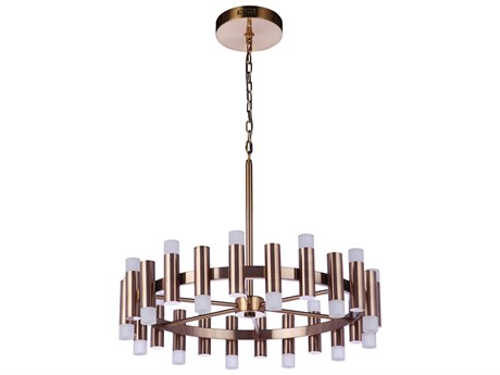 Craftmade Simple Lux 24-Light Satin Brass LED Cylinder Chandelier