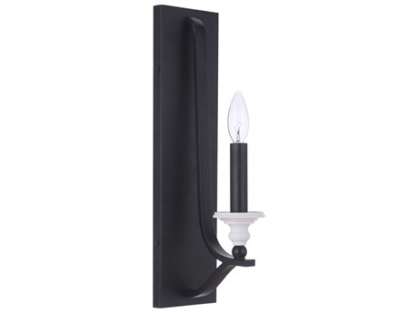 Craftmade Esme 1-Light Flat Black Matte White Wall Sconce