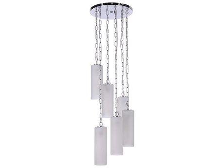 Craftmade Myos 6-Light Chrome Glass Cylinder Pendant
