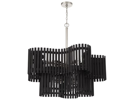 Craftmade Freeform 10-Light Polished Nickel Black Walnut Geometric Chandelier