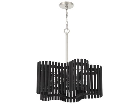 Craftmade Freeform 5-Light Polished Nickel Black Walnut Geometric Chandelier