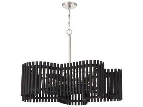 Craftmade Freeform 5-Light Polished Nickel Black Walnut Geometric Chandelier