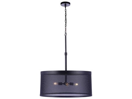 Craftmade Mesh 4-Light Flat Black Drum Pendant