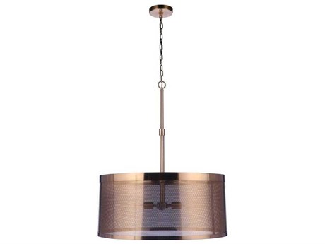 Craftmade Mesh 4-Light Satin Brass Drum Pendant