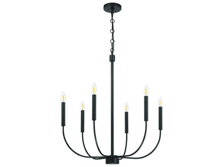 Craftmade Traci 6-Light Flat Black Candelabra Chandelier