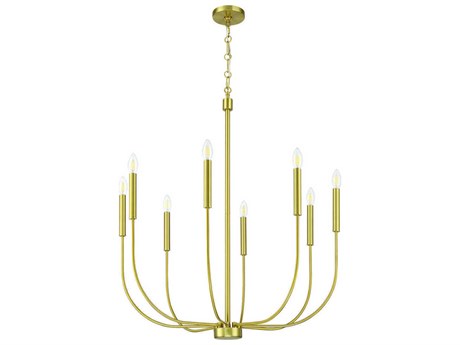 Craftmade Traci 8-Light Satin Brass Candelabra Chandelier