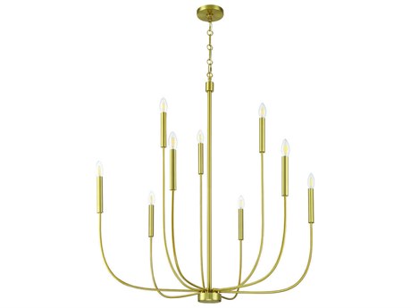 Craftmade Traci 9-Light Satin Brass Candelabra Chandelier
