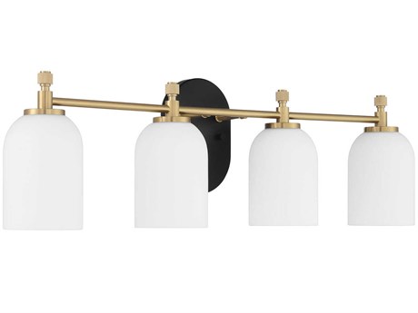 Craftmade Council 4-Light Flat Black Satin Brass Vanity Light