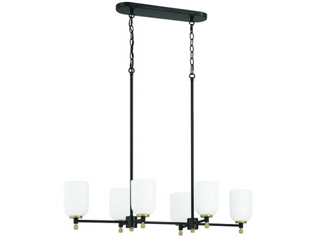 Craftmade Council 6-Light Flat Black Satin Brass Island Pendant
