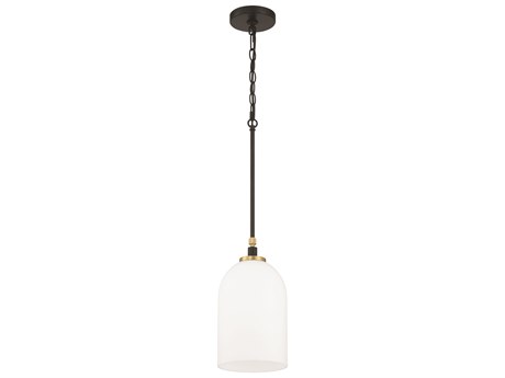 Craftmade Council 1-Light Flat Black Satin Brass Bell Mini Pendant