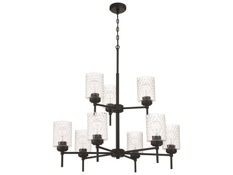 Craftmade Claire 9-Light Flat Black Candelabra Cylinder Tiered Chandelier