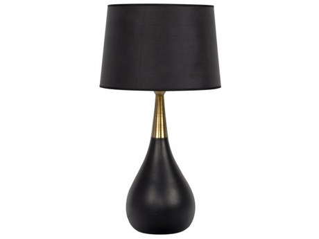 Craftmade Flat Black Satin Brass Fabric Buffet Lamp