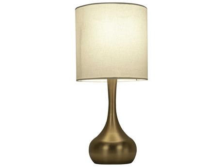 Craftmade Satin Brass White Fabric Table Lamp