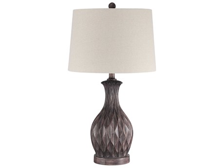Craftmade Painted Brown Linen Fabric Buffet Lamp