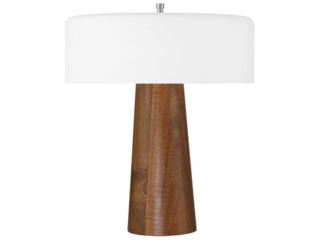 Craftmade Walnut Frost White Glass Brown Table Lamp