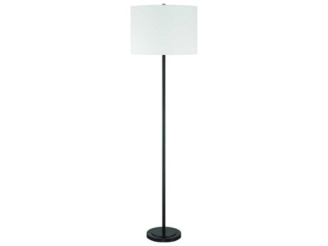 Craftmade Jones Flat Black White Fabric Floor Lamp