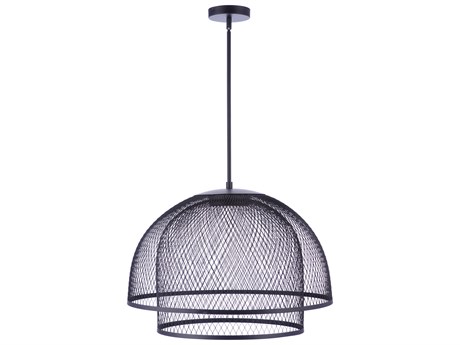 Craftmade Sculptural Statement 1-Light Flat Black Dome Tiered Pendant