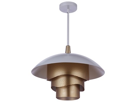 Craftmade Sculptural Statement 1-Light Matte White Gold Dome Tiered Pendant