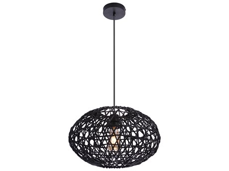 Craftmade Natural 1-Light Flat Black Pendant