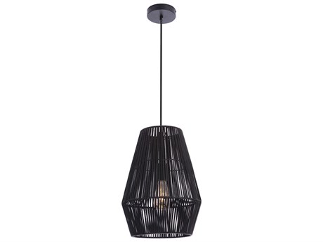 Craftmade Natural 1-Light Flat Black Mini Pendant