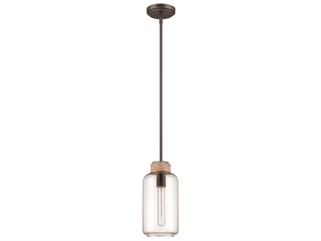 Craftmade 1-Light Espresso Bronze Glass Cylinder Mini Pendant