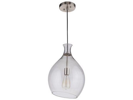 Craftmade 1-Light Brushed Polished Nickel Glass Mini Pendant