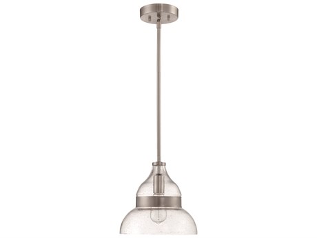 Craftmade 1-Light Brushed Polished Nickel Glass Bell Mini Pendant