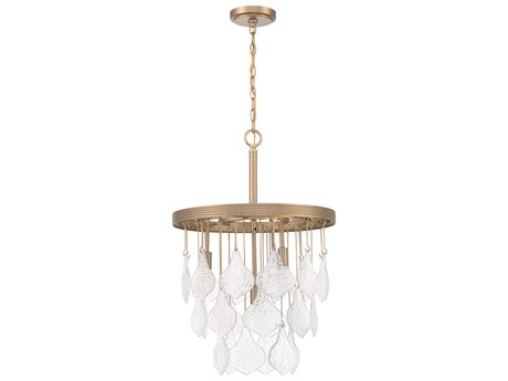 Craftmade Vesi 4-Light Satin Brass Glass Pendant