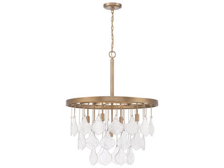 Craftmade Vesi 5-Light Satin Brass Glass Pendant