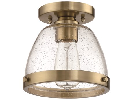 Craftmade Lodie 1-Light Satin Brass Glass Bell Flush Mount