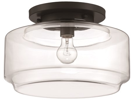 Craftmade Peri 1-Light Flat Black Glass Flush Mount