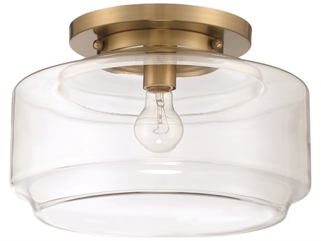 Craftmade Peri 1-Light Satin Brass Glass Flush Mount