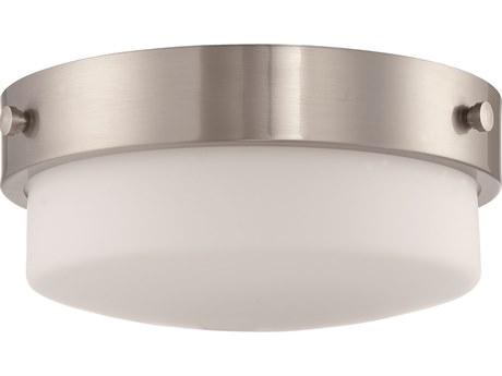 Craftmade Oak Street 2-Light Brushed Polished Nickel Glass Round Flush Mount