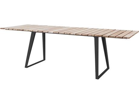 Cane Line Outdoor Copenhagen Lava Grey Aluminum Teak 63'' Rectangular Dining Table
