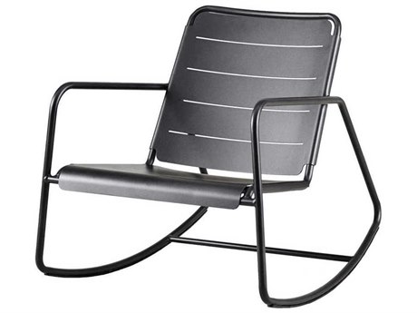 Cane Line Outdoor Copenhagen Lava Grey Aluminum Rocking Lounge Chair