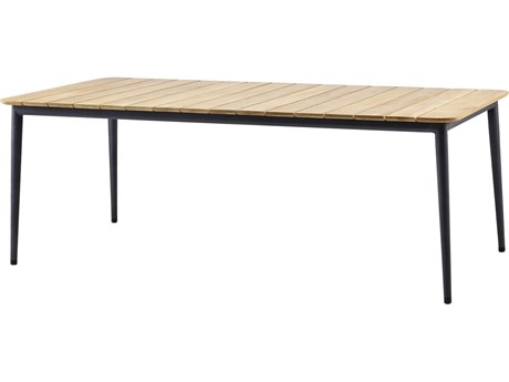 Cane Line Outdoor Core Aluminum Teak 82.7''W x 35.5''D Rectangular Dining Table