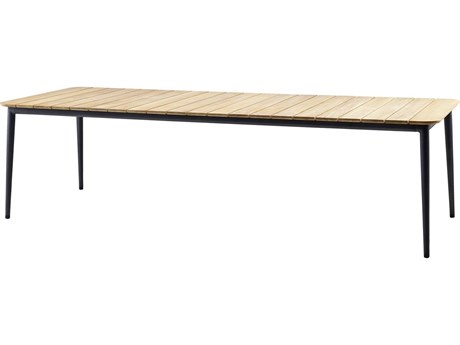 Cane Line Outdoor Core Aluminum 107.9''W x 35''D Rectangular Teak Top Dining Table
