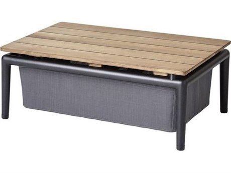 Cane Line Outdoor Conic Aluminum Teak 29''W x 20''D Rectangular Box End Table