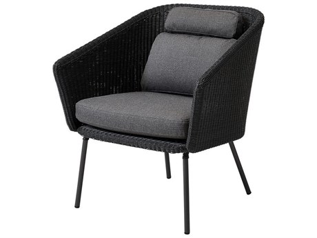 Cane Line Outdoor Mega Grey Aluminum Wicker Dining Arm Chair