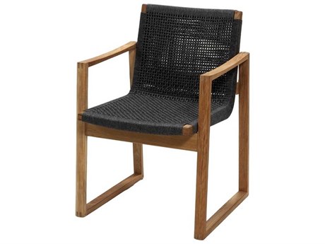 Cane Line Outdoor Endless Teak / Dark Grey Soft Rope Dining Arm Chair
