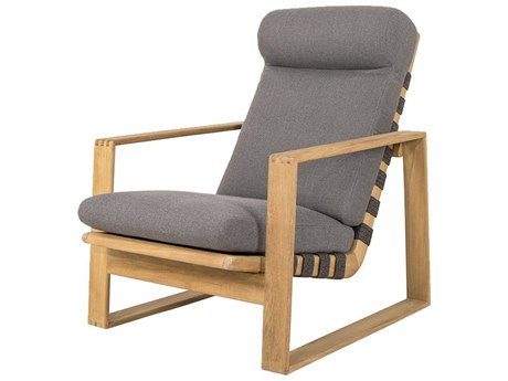 Cane Line Outdoor Endless Teak/Dark Grey Soft Rope Highback Lounge Chair
