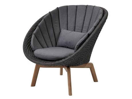 Cane Line Outdoor Peacock Teak Soft Rope Lounge Chair