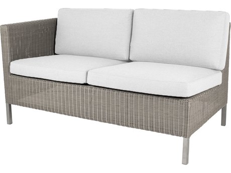 Cane Line Outdoor Connect Taupe Wicker Right Arm Loveseat