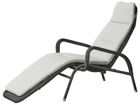 Cane Line Outdoor Sunrise Graphite Wicker Aluminum Stackable Chaise Lounge
